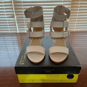 “Very Volatile”-  white straps - 2” heels.  Very stylish and comfortable.